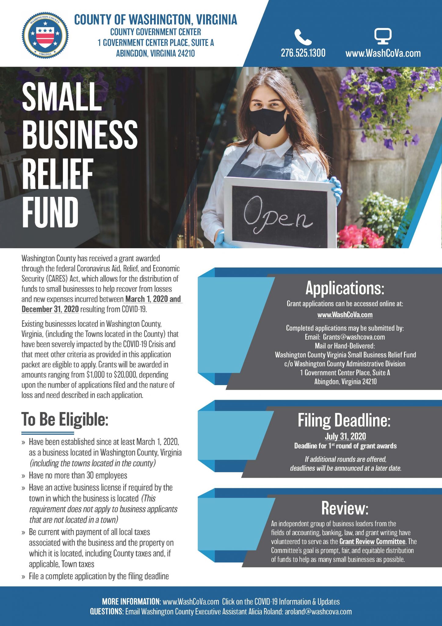 Washington County Small Business Relief Fund Washington County Virginia